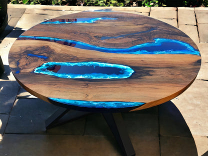 Epoxy Wood Round Coffee Table