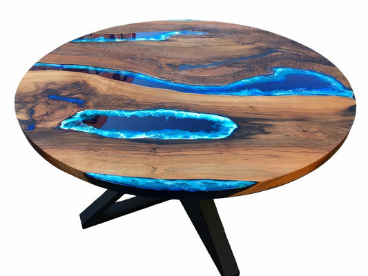 Epoxy Wood Round Coffee Table