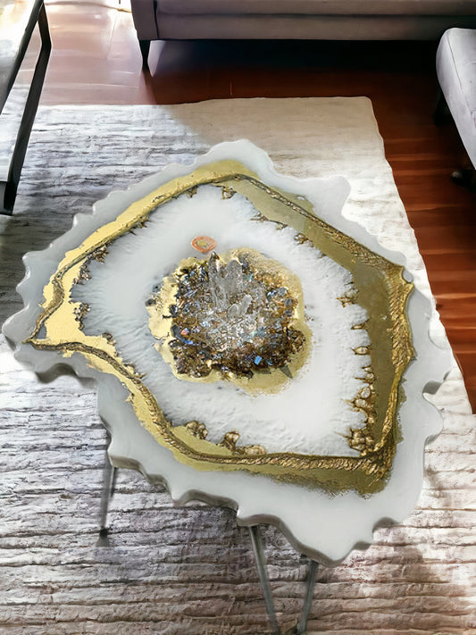 Modern Style Epoxy Geode Table Top