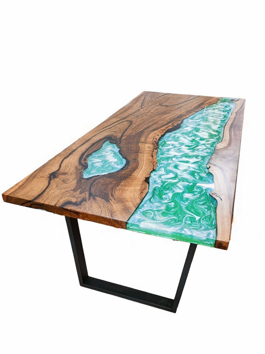 Epoxy Ocean Waves Dining Table