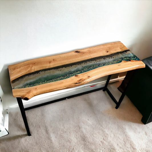 Epoxy And Wood Console Table top